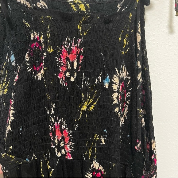 FREE PEOPLE Garden Party Black Floral Tiered Maxi Dress Size XS - Picture 7 of 14